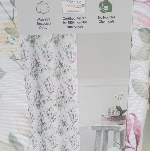 Colordrift Eucalyptus Garden Floral Print 72" Shower Curtain New in Package - Picture 2 of 4
